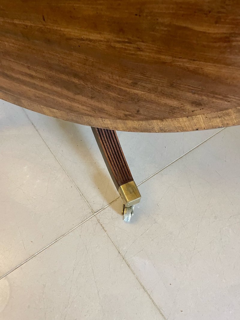 Antique 8 Seater George III Quality Figured Mahogany Circular Dining Table - Image 8